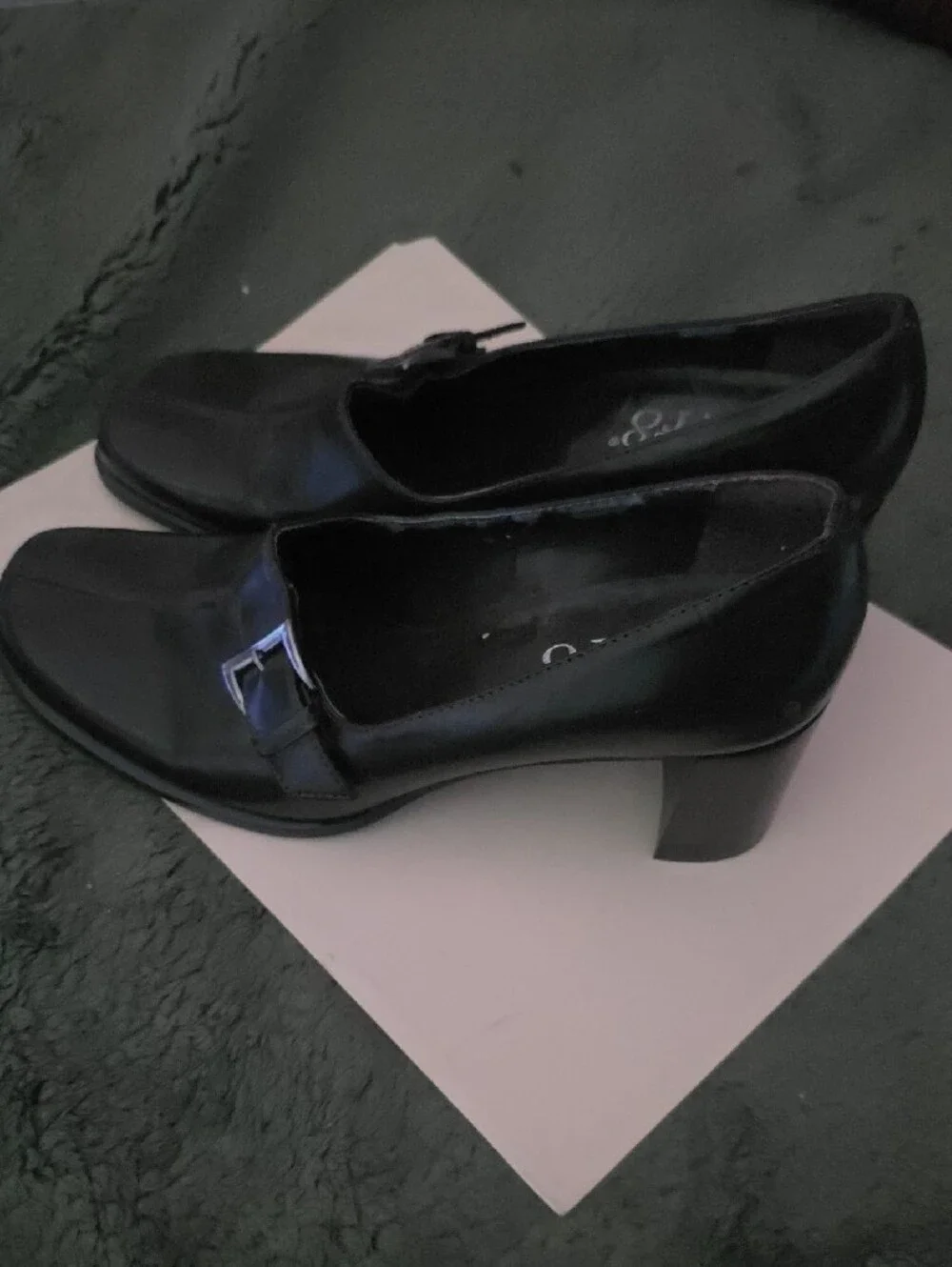 Franco Sarto Dark Brown Leather Buckle Flats